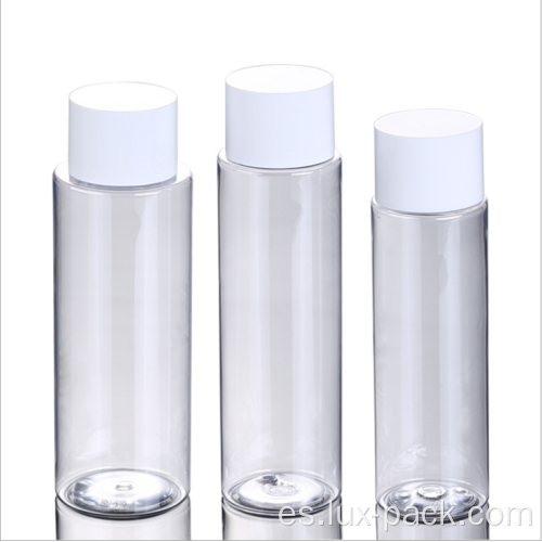 30/150/250/500 ml de botella redonda de plástico cosmético transparente